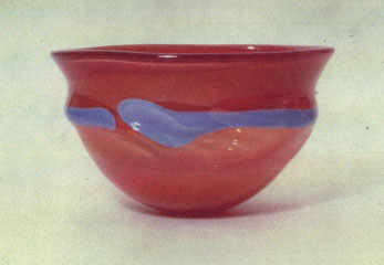 blue banded bowl